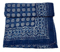 King Size Indigo BLUE Dyed Cotton Vintage Kantha Quilt throw, Handmade Blanket.